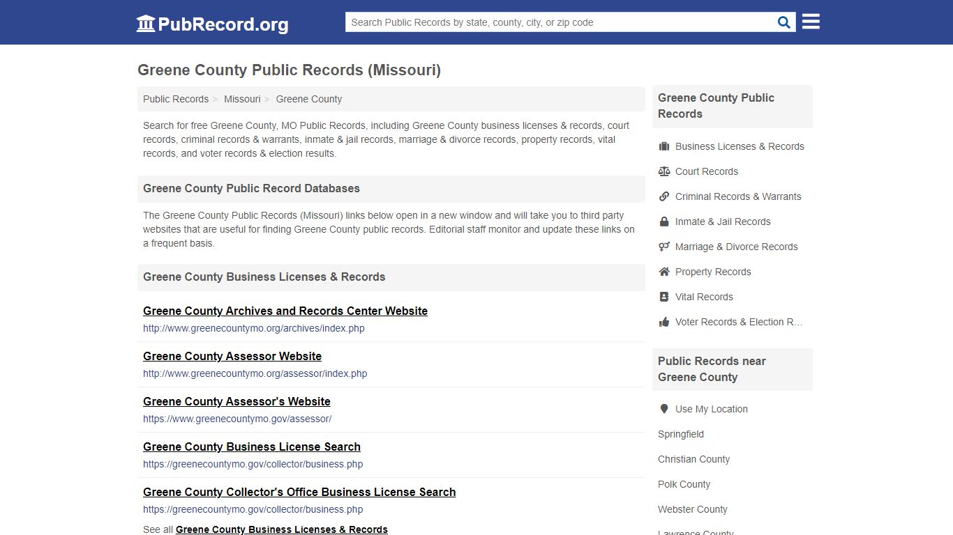 Free Greene County Public Records (Missouri Public Records)